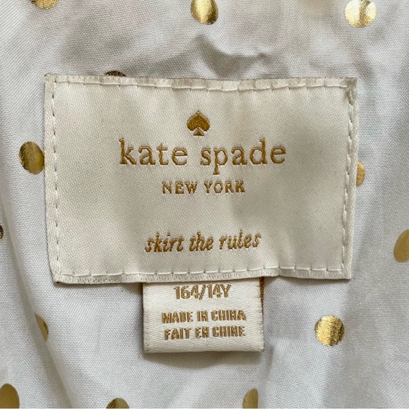 Kate Spade tan faux fur coat, size girls 14 - Picture 5 of 5